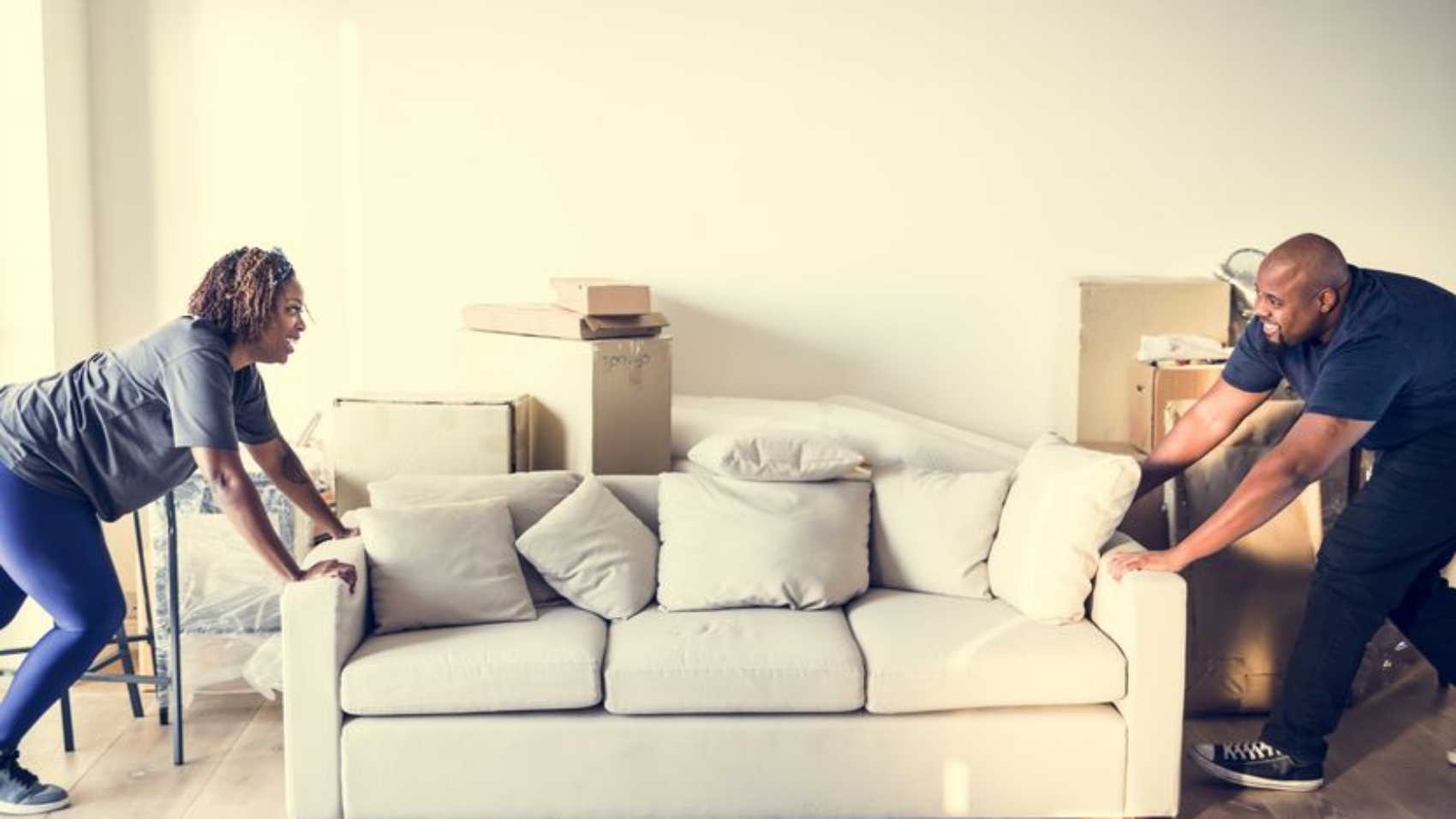 Couple moving into new house